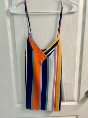 SHEIN Multi-Color Vertical Stripe V-Neck Camisole